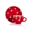 Piros pöttyös csésze alátéttel 100 ml