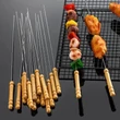 Kép 1/8 - Fanyelű grillnyárs 10 darab (46cm)