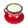 Kép 6/9 - Pöttyös zománcos csésze+alj 100 ml