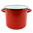Kép 3/5 - Piros zománcos fazékkészlet 4-8-15 liter