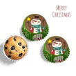 Kép 2/2 - Zöld hóember mintás muffin papír 75 db