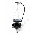 Kép 1/8 - Fekete tűzteres állvány + láncos zománcozott szeletsütő 42cm