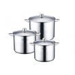 Bachmayer Zurich üvegfedős fazék készlet 5.5 - 7.5 - 9.5liter Bachmayer Zurich üvegfedős fazék készlet 5.5 - 7.5 - 9.5liter