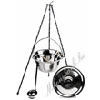 Kép 1/6 - 6 literes inox bogrács(0.6mm)+100 cm állvány szett(5részes)