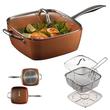 Happy Cooking Copper Steel Pro szögletes serpenyő-pároló-sütőtál Happy Cooking Copper Steel Pro szögletes serpenyő-pároló-sütőtál