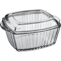 Borcam Üveg sütőtál+fedő 3l bordás