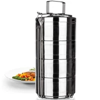 Rozsdamentes dupla-falu ételhordó 4 részes (1.1 liter)