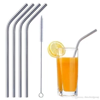 Inox ferde szívószálkészlet 4+1darab 23cm (8mm)