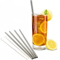 Inox szívószálkészlet 4+1 darab 23cm (1.2mm)