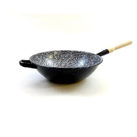 Fanyelű zománcozott wok serpenyő 31cm