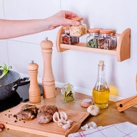 Bükkfa fali fűszertartókészlet 5+1 darab