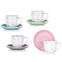 Pöttyös csésze+csészealj 4 darab (250ml)