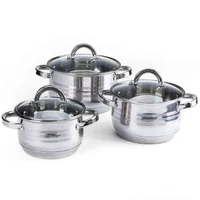 Rozsdamentes edénykészlet 6 részes (2.1 - 2.9 - 3.9 liter)