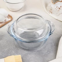 Kerek üveg sütőtál+fedő 1.27 l (840 ml+430ml)