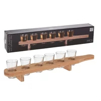 Fa pálinkakínáló készlet 