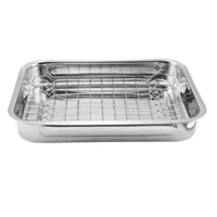 Rozsdamentes grillrács tepsibe 39x25 cm