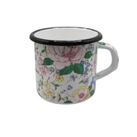 Virágmintás zománc bögre 400 ml