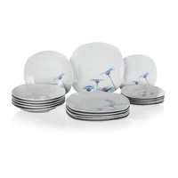 Virágmintás tányérkészlet 18 darabos