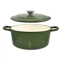 Zöld zománcos öntöttvas lábas 25 cm 