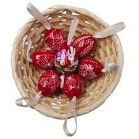 Húsvéti felakasztható festett fa tojás (1 darab)