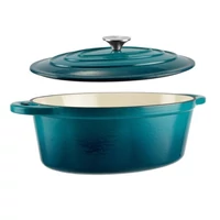 Türkizkék zománcos öntöttvas kacsasütő 30 cm