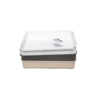 Szögletes panírozótál 3 darab