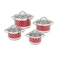 Rozsdamentes pöttyös edénykészlet 8 részes