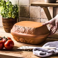 Virágmintás natúr római tál 4 literes