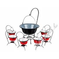 Zománcos 6 literes tálalóbogrács szett 14 részes