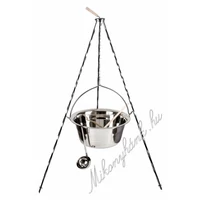 30 literes rozsdamentes bogrács 1mm+150 cm állvány szett(4részes)