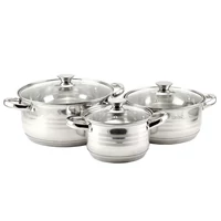 Diamond 6 részes rozsdamentes edénykészlet üvegfedővel