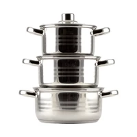 Star 6 részes rozsdamentes edénykészlet üvegfedővel