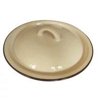 Zománcozott fedő bézs 16 cm