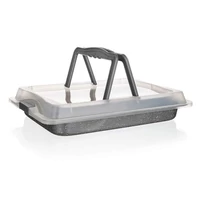 Gránitbevonatos hordozható tepsi 42x29x4 cm