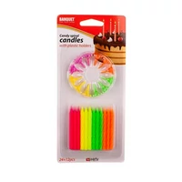 Csavart neon gyertya 24+12 darab