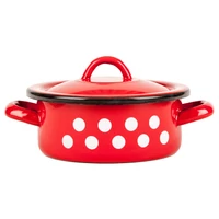 Piros pöttyös zománcozott lábas 1 liter