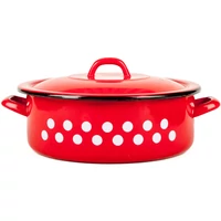 Piros pöttyös zománcozott lábas 4.5 liter