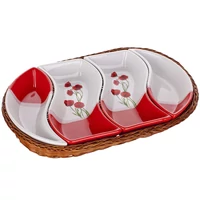 Pipacs tálaló kosárban 4 részes  31cm x 19cm