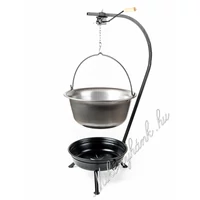 Fekete Tűzteres állvány+30 literes vasbogrács szett (2részes)