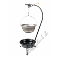 Fekete Tűzteres állvány+16 literes vasbogrács szett (2részes)