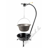 Fekete Tűzteres állvány+7.2 literes öntöttvas bogrács szett(2részes)