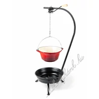 Fekete Tűzteres állvány+16 literes zománcozott öntöttvas bogrács szett(2részes)