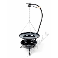 Fekete tűzteres állvány + láncos zománcozott szeletsütő 56cm