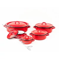 Piros zománcozott lábas 8 liter