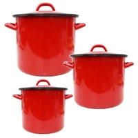 Piros zománcozott fazék 10 Liter