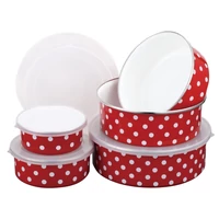 Pöttyös tárólóedény szett 10 részes