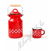 Pöttyös tejeskanna 2liter +bögre 0.4liter