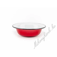 Piros zománcozott mélytányér 20cm