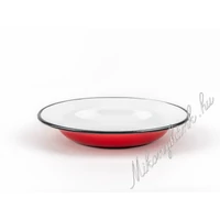 Piros zománcozott lapostányér 22 cm