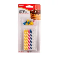 Csavart színes gyertya+12 tartó